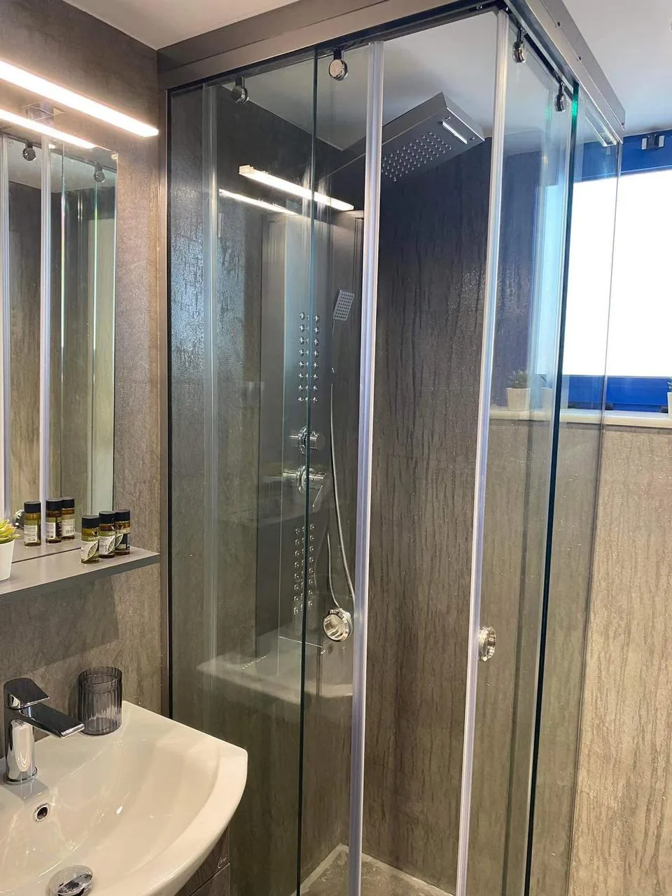 Room Two private bathroom with glass shower